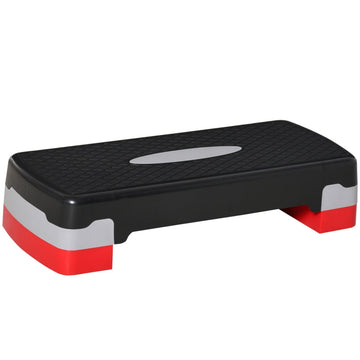Aerobic stepper | Kleur: Zwart+Grijs+Rood | Afmetingen: 29x68x15 cm