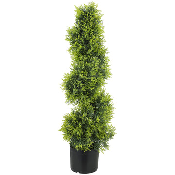 Kunstmatige cipres in spiraalvorm 90 cm | Kleur: Groen