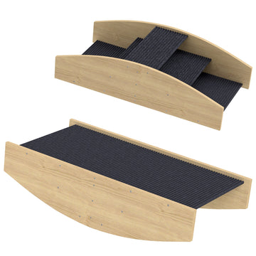 Hondenwip 2-in-1 - Agilityhelling en trap | Kleur: Bruin-zwart | Afmetingen: 39,5x80x20 cm