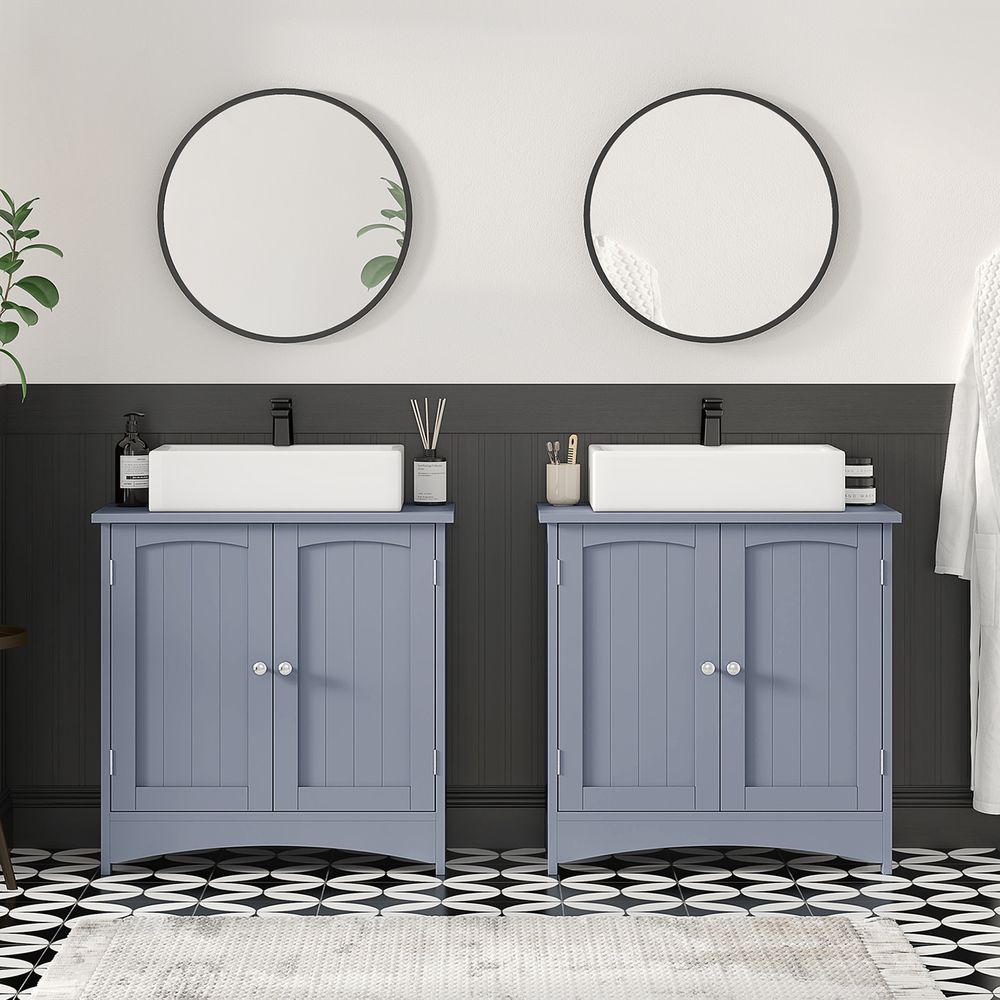Wastafelonderkast met 2 deuren, MDF, mystiek grijs, 30 x 60 x 60 cm