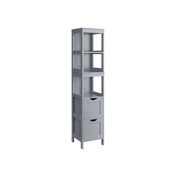 Smalle hoge badkamerkast - duifgrijs - MDF - 30 x 30 x 141,5 cm - 13,1 kg