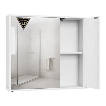 Badkamer spiegelkast zonder gereedschap | Sneeuwwit | 60x15x55 cm