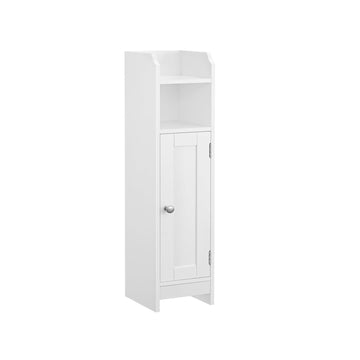 Witte badkamerkast - MDF - compact - anti-kantelvoorziening - 18 x 20 x 80 cm