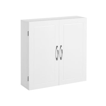 Badkamerkast 2-deurs wandkast mat wit 60 x 18 x 60 cm