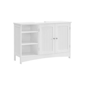 Wastafelkast - badkamermeubel met 2 deuren - wit - 90 x 30 x 60 cm