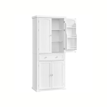 Witte keukenkast met planken en laden - MDF - 40 x 76 x 182,1 cm - max. 27 kg
