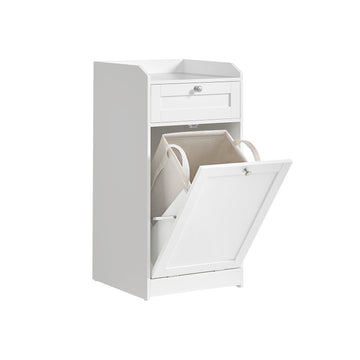 Badkamerkast met wasmand - MDF & polyester - 40 x 40 x 80,2 cm
