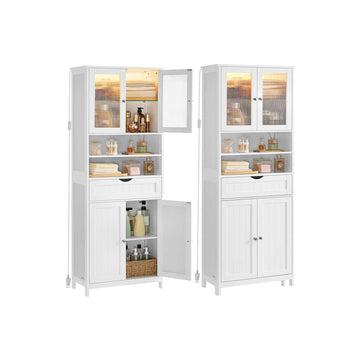 Badkamerkast met opbergruimte - Wit - 30 x 60 x 170 cm
