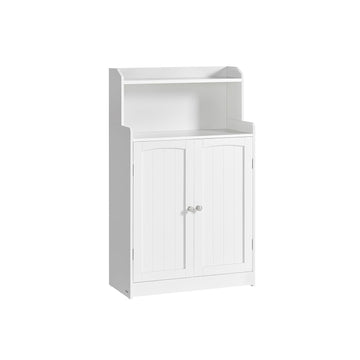Badkamerkast wolwit - MDF - 2 deuren en planken - 30x60x100 cm