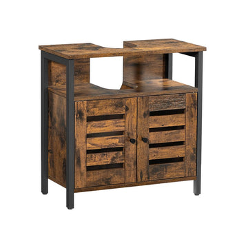 Badkamermeubel - Wastafelonderkast - Wandkast - Bruin-zwart - 60 x 30 x 60 cm