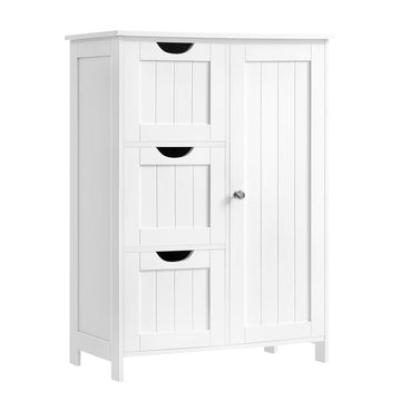 Badkamerkast met 3 laden en verstelbare plank | Wit | 30x60x81 cm