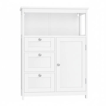 Badkamerkast met 3 laden en verstelbare plank | Wit | 60x30x80 cm