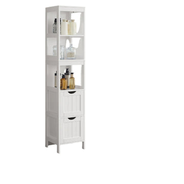 Hoge badkamerkast - smal opbergmeubel - wit - 30 x 30 x 141,5 cm