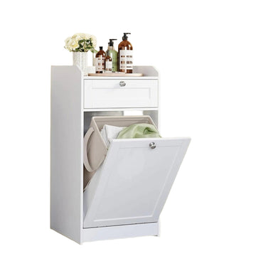 Badkamerkast met wasmand - Wit MDF - 40 x 40 x 80 cm