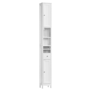 Smalle hoge badkamerkast | Wit | 21,4x19,5x180 cm