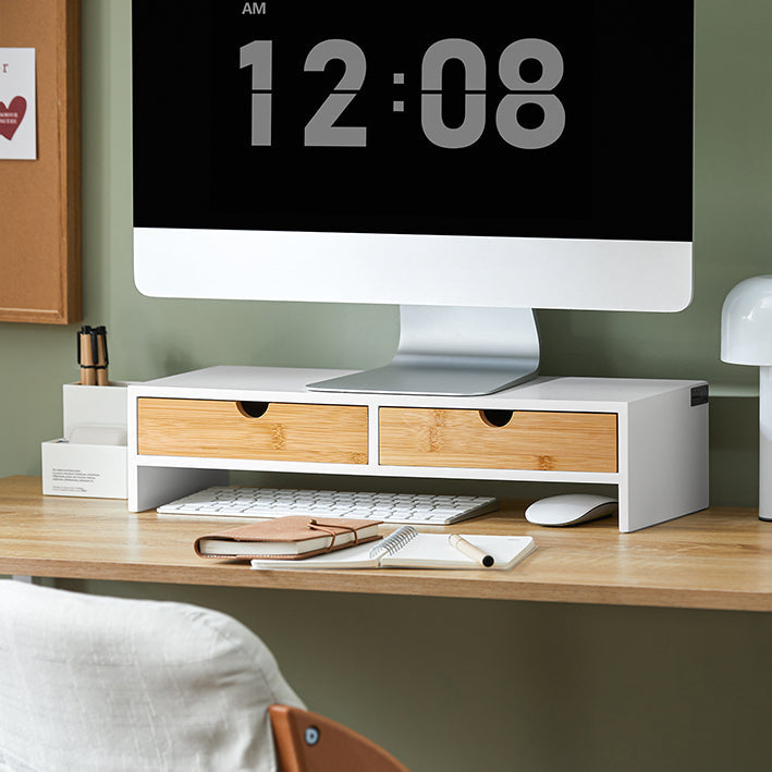Monitor Stand Riser - Computerstandaard - Bureau-organizer - MDF-materiaal - 47 cm x 11 cm x 18 cm - Perfecte hoogte - Ruimtebesparend