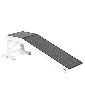 Hondenramp met antislip | Kleur: Wit+Grijs | Afmetingen: 40x125x35.5 cm