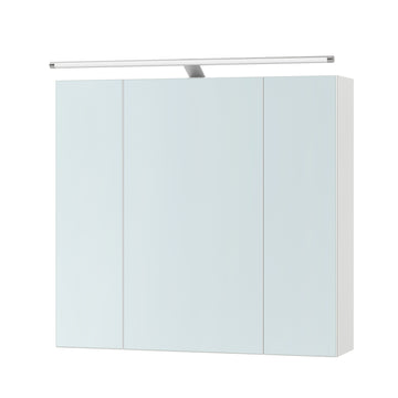 Spiegelkast met verlichting en verstelbare planken | Wit | 60x15x55 cm