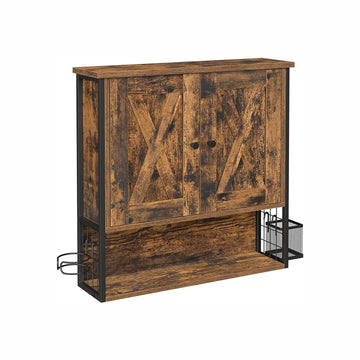 Badkamerwandkast - spaanplaat en staal - 60 x 16 x 60 cm - bruin-zwart