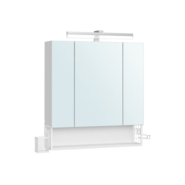 Badkamerkast met stopcontacten - wit - 16,5 x 70 x 75 cm