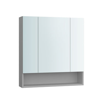Badkamerkast duifgrijs - spaanplaat en glas - modern - 16,5 x 70 x 75 cm