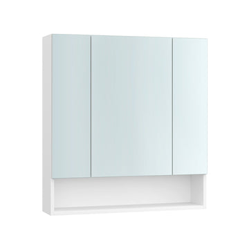 Badkamerkast wolkwit met glazen deur - spaanplaat, 16,5 x 70 x 75 cm
