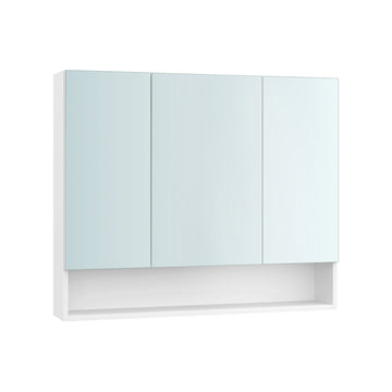 Badkamerkast wolkewit met glazen deuren - spaanplaat - 16,5 x 90 x 75 cm