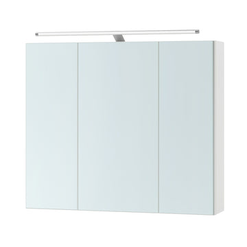 Spiegelschrank met verstelbare planken en verlichting | Wit | 70x15x60 cm