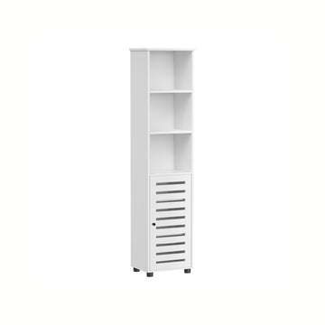 Hoge kast met 3 open vakken - opbergkast - wolkenwit - 30 x 40 x 167 cm - 20 kg