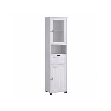 Badkamerkast wit met verstelbare planken 40 x 30 x 165 cm