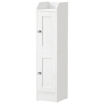 Smalle badkamerkast met verstelbare planken | Wit | 18x20x80 cm