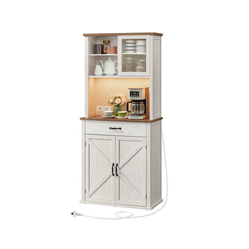 Vintage dressoir met verlichting - opbergkast - stijlvol - 39,7 x 80,4 x 180,3 cm