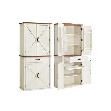 Witte opbergkast - MDF - verstelbare planken - 40 x 80 x 178,6 cm