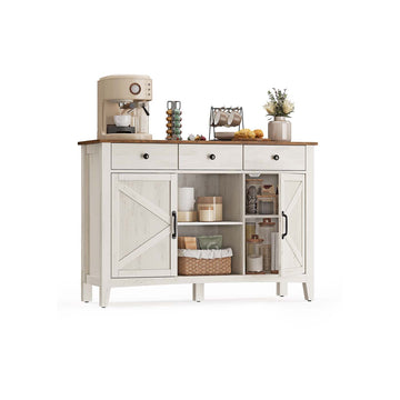 2-delige keukenkastenset - MDF opbergkasten - wit-bruin - 40 x 114.5 x 80 cm