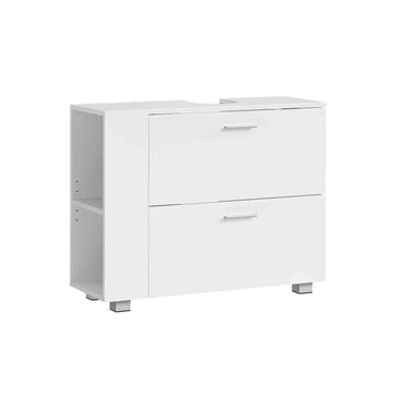 Witte MDF wastafelonderkast - badkamermeubel - 30 x 80 x 64 cm
