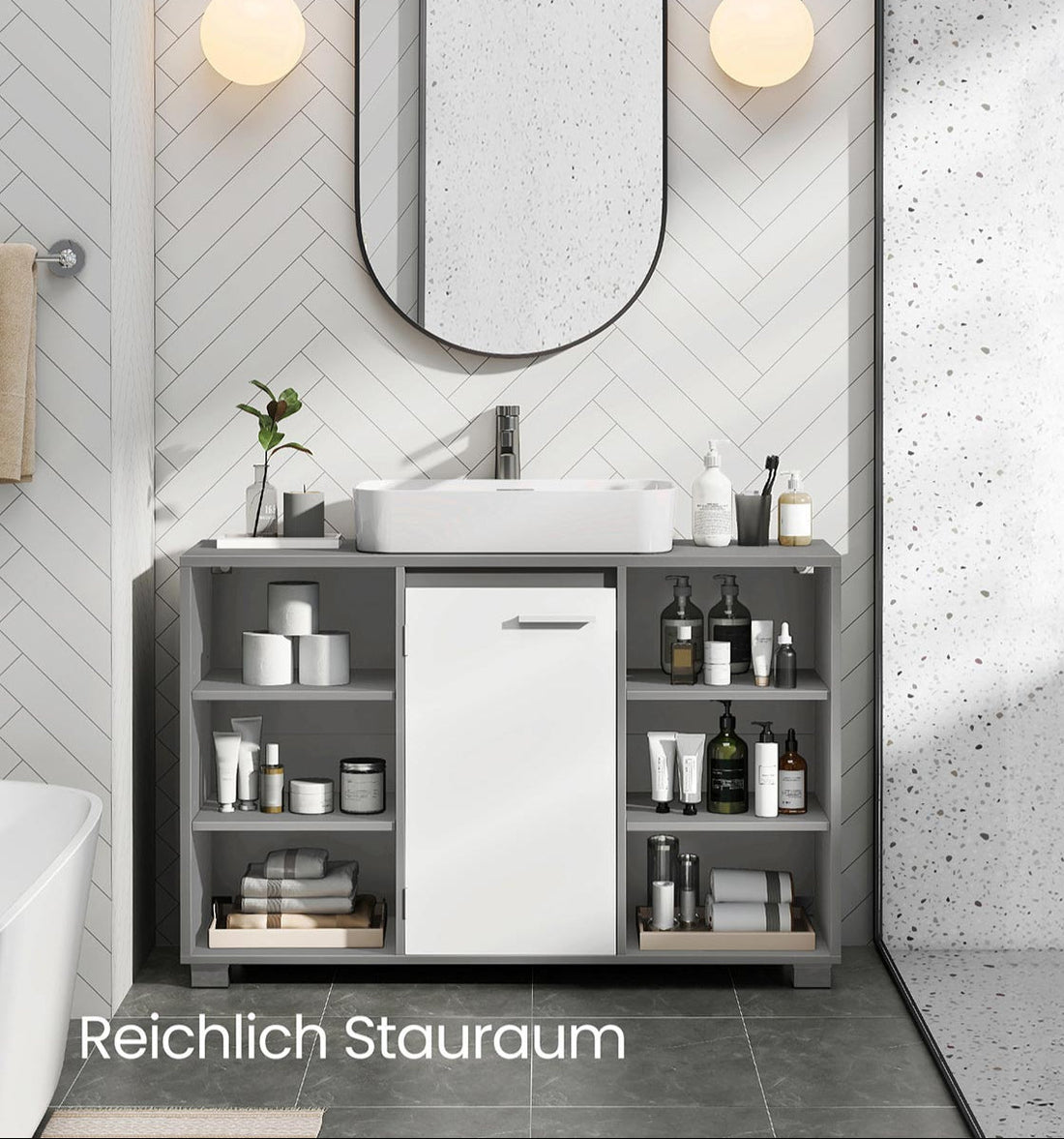 Wastafelmeubel badkamerkast - opbergkast - compact - 30 x 90 x 60 cm