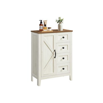 Opbergkast - houten kast - duurzaam ontwerp - 30 x 60 x 80 cm - vintage wit