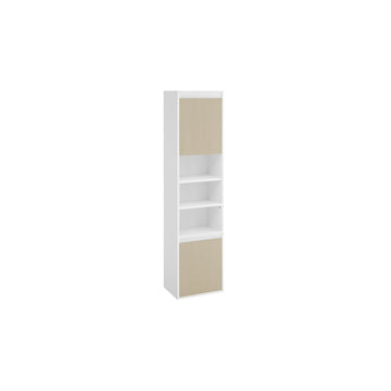 Hangende badkamerkast - wandkast - wit/bruin - 7 vakken - 30x40x160 cm