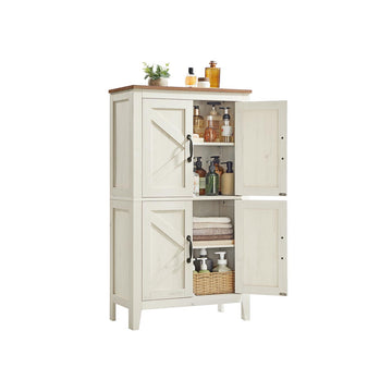 Opbergkast bruin-wit – MDF – stevig – 30 x 60 x 110 cm