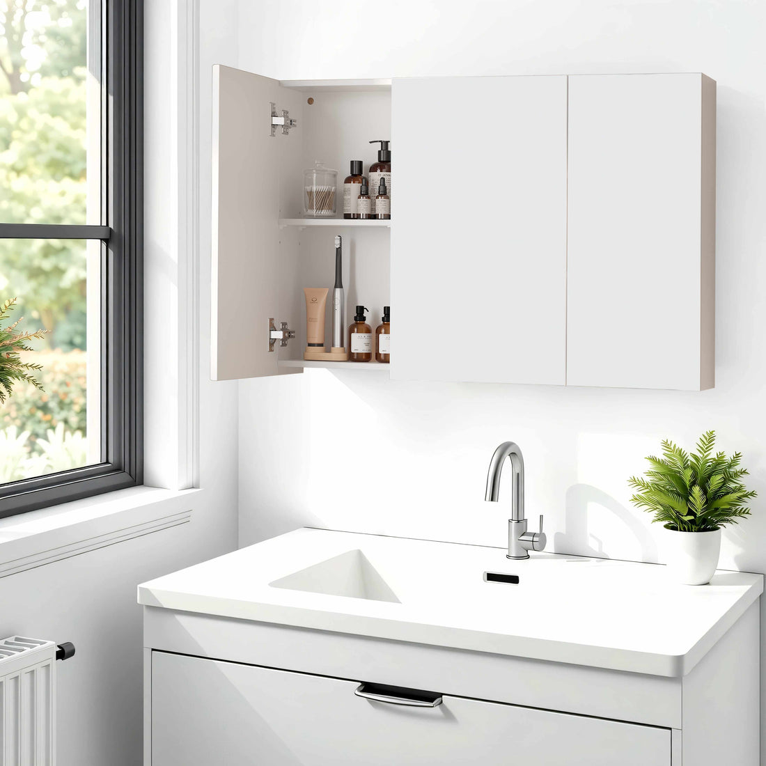 Witte badkamerkast - opbergkast - organizer - 15 x 90 x 60 cm