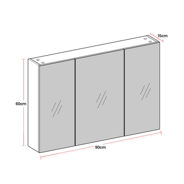 Witte badkamerkast - opbergkast - organizer - 15 x 90 x 60 cm