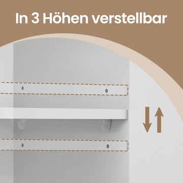 Badkamerkast met dubbele deur, wastafelonderkast, verstelbare plank | Wit | 60x30x63 cm