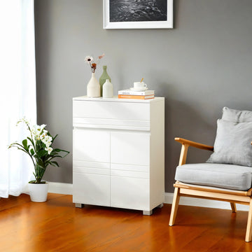 Badkamerkast met 2 deuren, lade en verstelbare plank | Wit | 60x30x80 cm