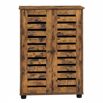 Badkamerkast met lamellendeuren en 2 verstelbare planken | Vintagebruin | 60x30x82 cm