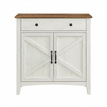 Keukenkast met lade in landelijke stijl | Wit-bruin | 80x40x80 cm