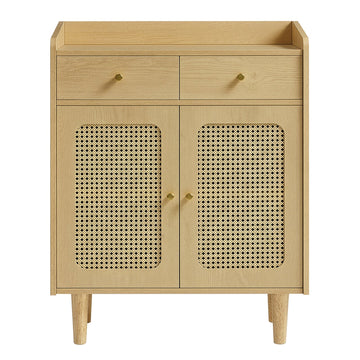 Dressoir met deuren in rotanlook en laden | Beige | 70x40x90 cm
