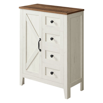 Badkamerkast met verstelbare plank en 4 laden met deuren | Wit | 60x30x80 cm