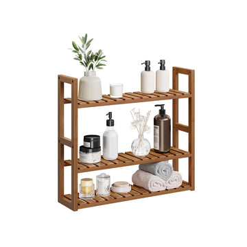 Bamboe badkamerrek met verstelbare planken - 15 x 60 x 54 cm