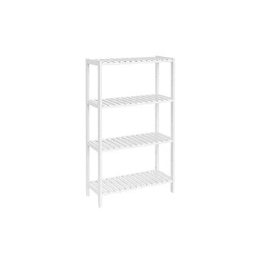Bamboe badkamerrek wit 26 x 60 x 100 cm - opbergrek