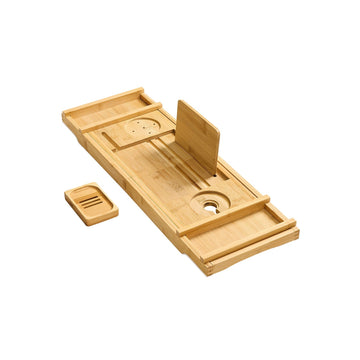 Bamboe doucheplank verstelbaar - organizer - badrek - 23 x 95,6 x 4,2 cm